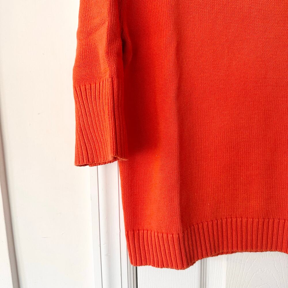 Lauren Ralph Lauren Vintage Orange Half Sleeve Turtleneck Sweater Crest Large - Picture 3 of 9